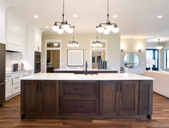 Showplace Painted and Cherry Kitchen Cabinets